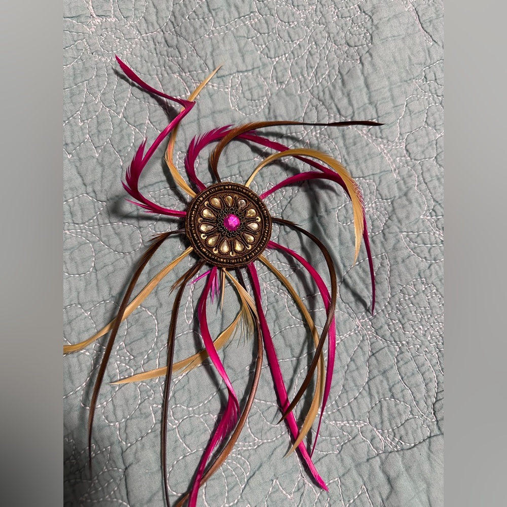 Artisan made fascinator, hat band flair, or lapel clip